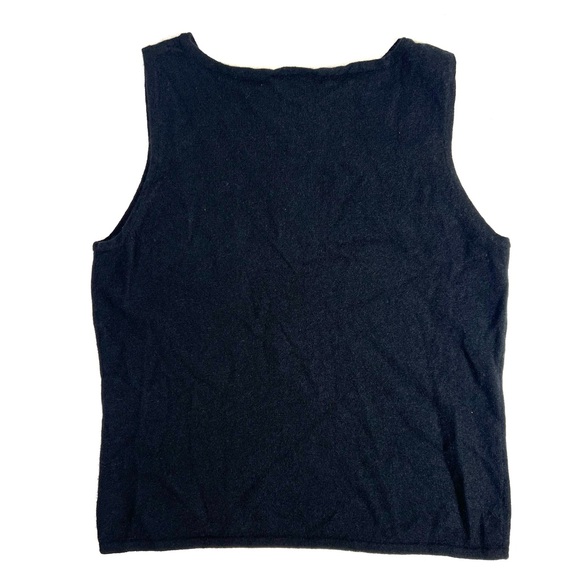 Vintage J. Jill Cashmere Sleeveless Tank Top Black Size Large Tall - Picture 2 of 4